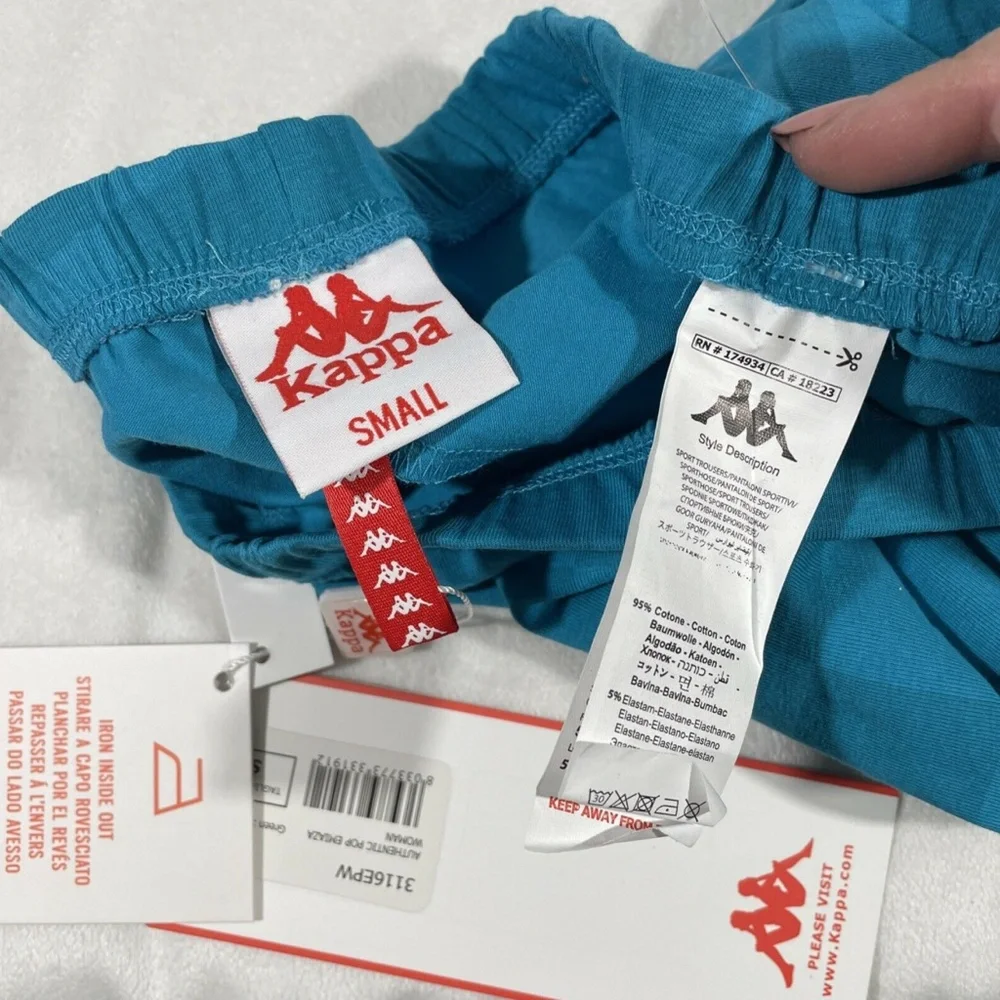 NEW Kappa‎ [ Small ] Checkerboard EMIAZA biker shorts in Sea Green